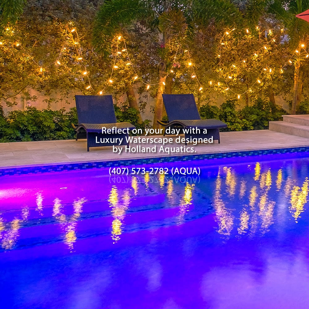 Reflect on your day with a Luxury Waterscape designed by Holland Aquatics